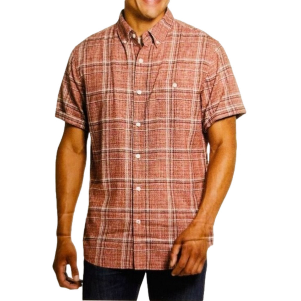 Weatherproof vintage men washable linen button down shirt size xlarge.